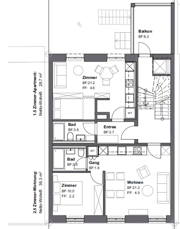 Neue, moderne 1.5 Zimmer Wohnungen in Basel Stadt – Foto 6 von 6