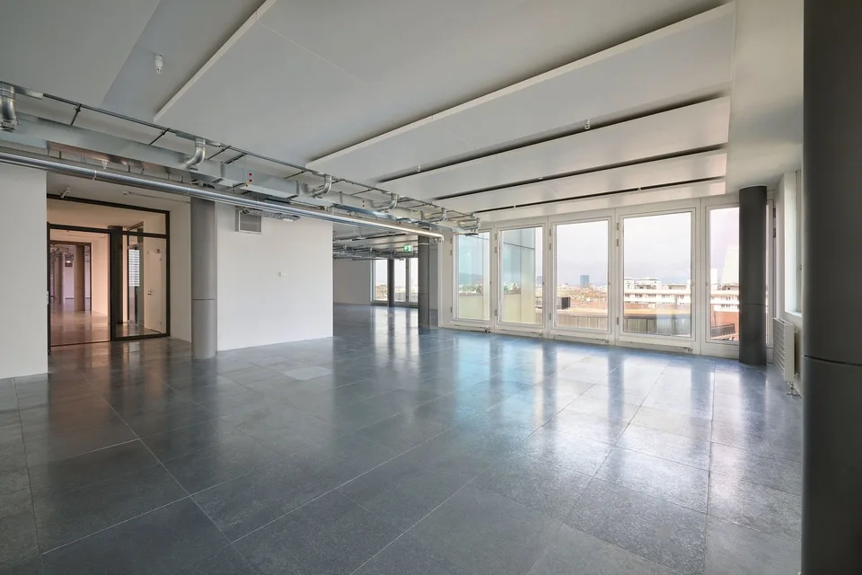 Espaces de bureau attractifs avec terrasse spectaculaire, directement à la gare de Basel SBB
