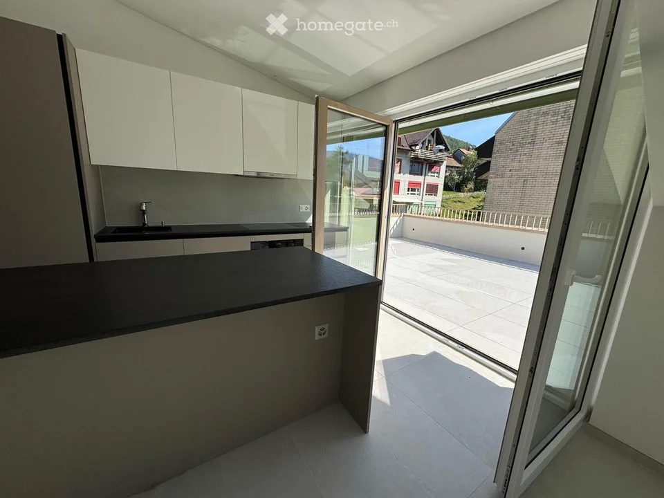 Charmantes 3-Zimmer-Wohnung mit Terrasse in Vallorbe
