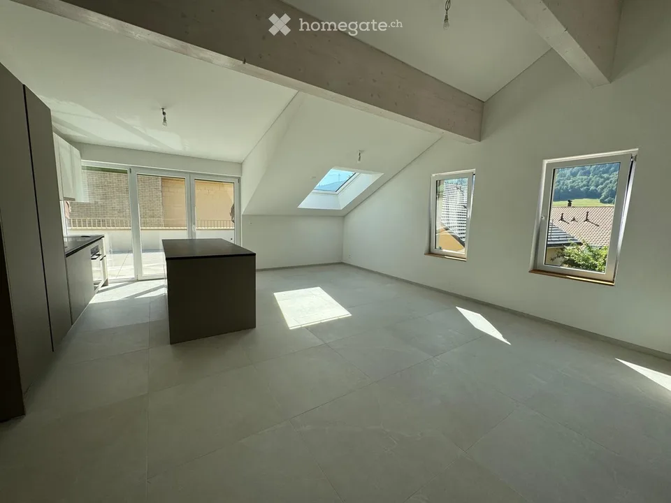 Charmantes 3-Zimmer-Wohnung mit Terrasse in Vallorbe