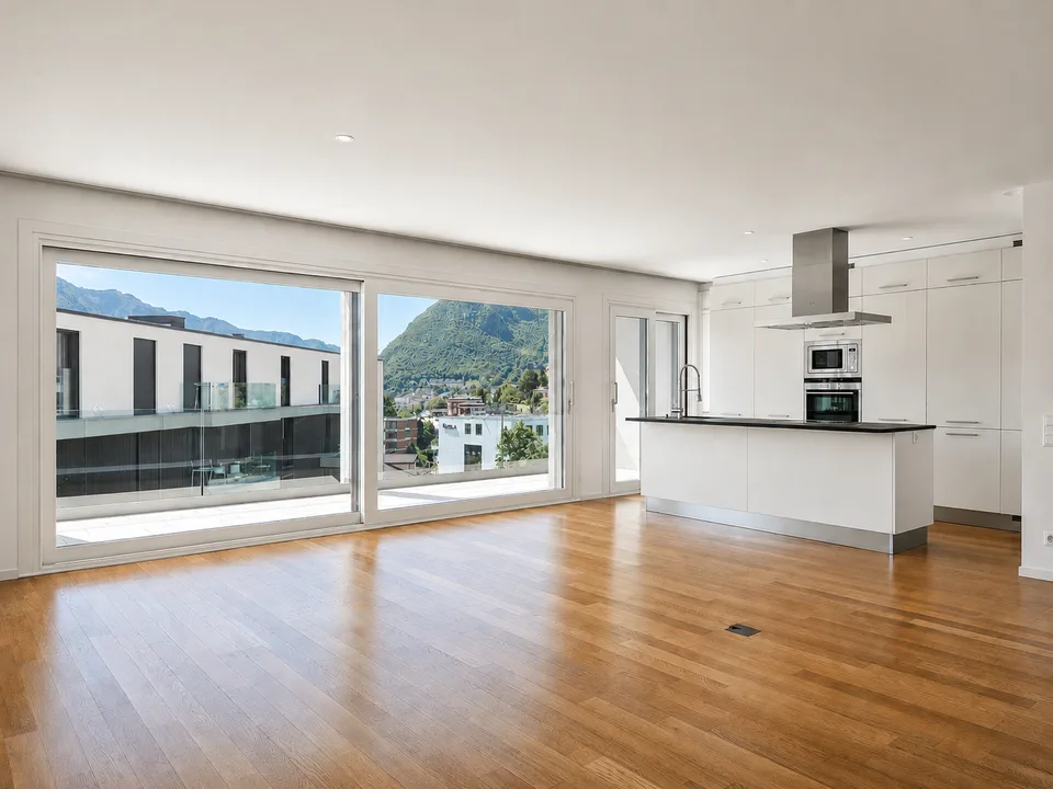 Massagno: Modernes und raffiniertes 3.5-Zimmer-Apartment in exklusiver Residenz mit Wellnessbereich