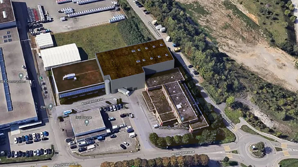 Zone industrielle "Bornfeld" à Olten : espaces de production/stockage/bureaux avec projet de construction neuve passionnant