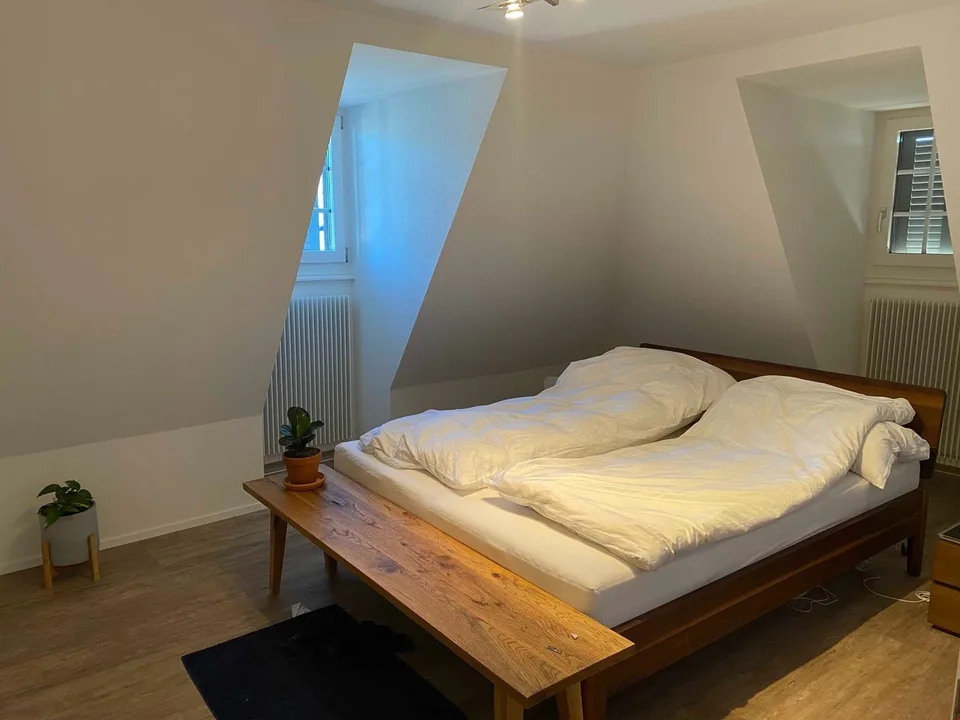 Grosse, heimelige 3,5 Zimmer Dachwohnung mit Balkon