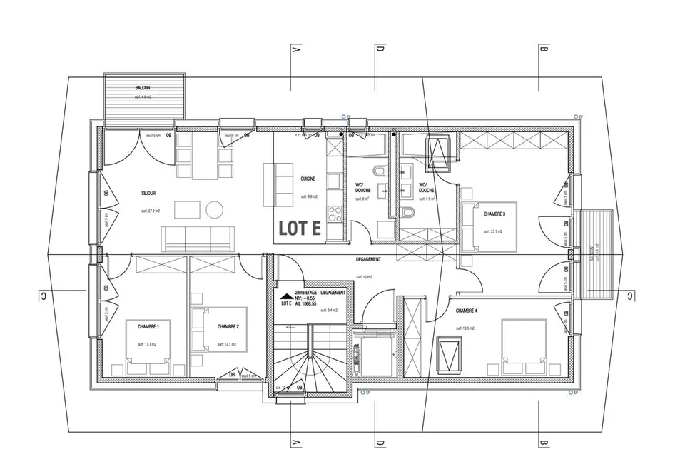 CHALET 1909 - LOT E - 5.5P EN ATTIQUE