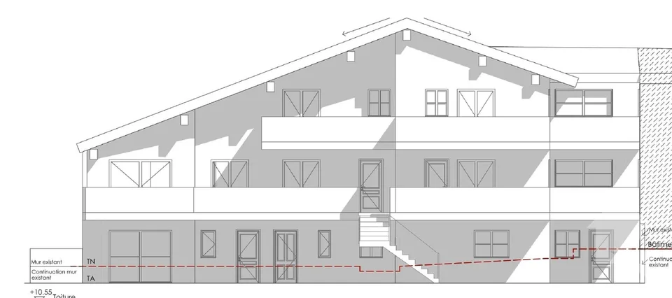 Immeuble de 5 appartements à rénové avec permis de construire en force