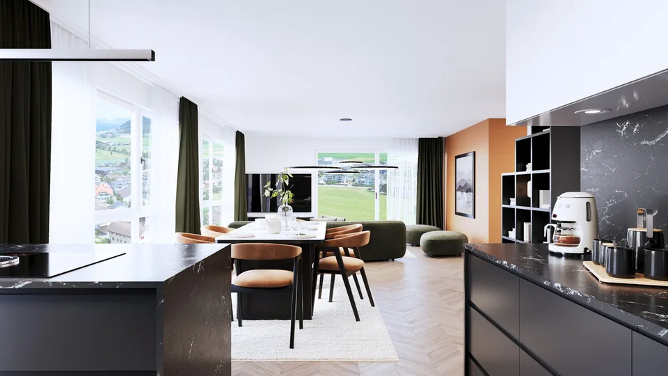 Appartement en propriété de 5,5 pièces avec terrasse et loggia