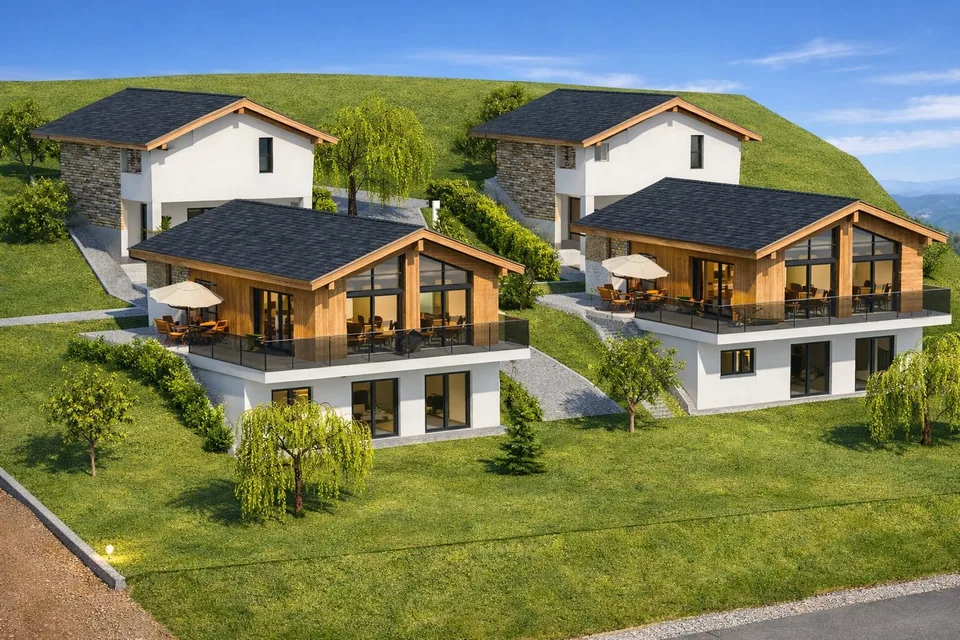 2113 Boveresse/NE En cours de construction 2 villas familiales avec garage double