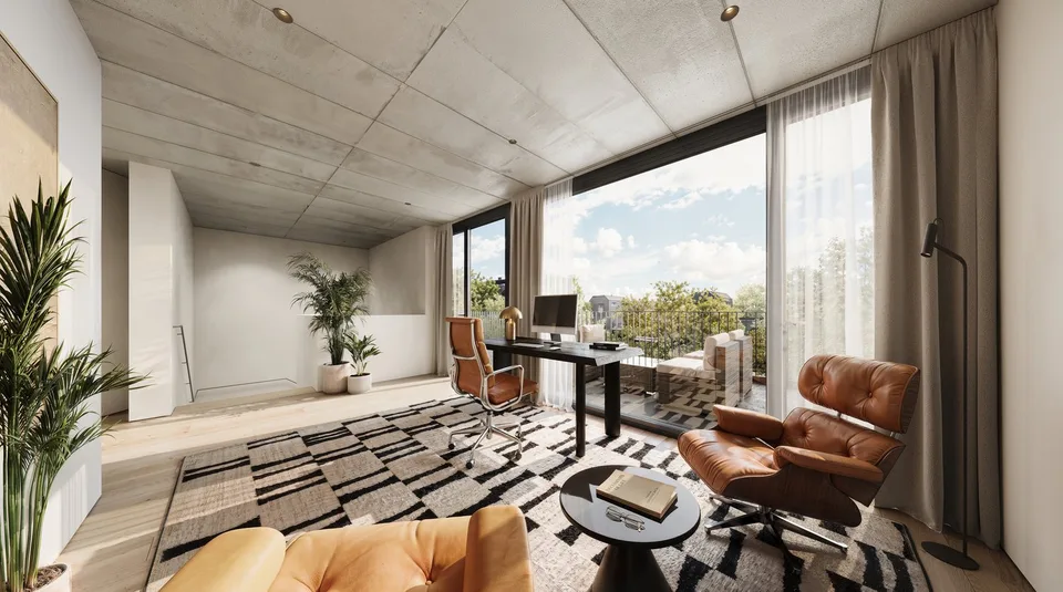 Appartamento in mansarda di nuova costruzione con 65m2 di spazio abitativo e 26m2 di terrazza sopra i tetti di Basilea