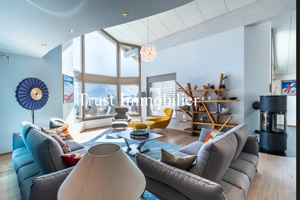 6022.Chalet contemporain lumineux avec vue panoramique, Mayens d'Arbaz
