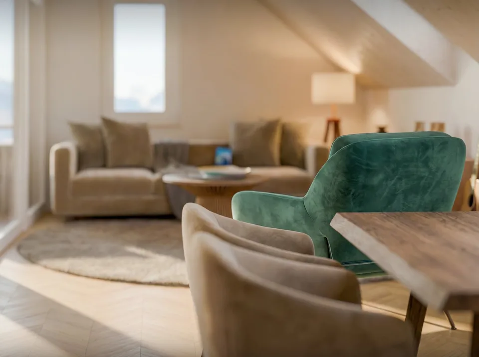 Vivre de manière exclusive au-dessus des toits de Krummenau, appartement neuf élégant