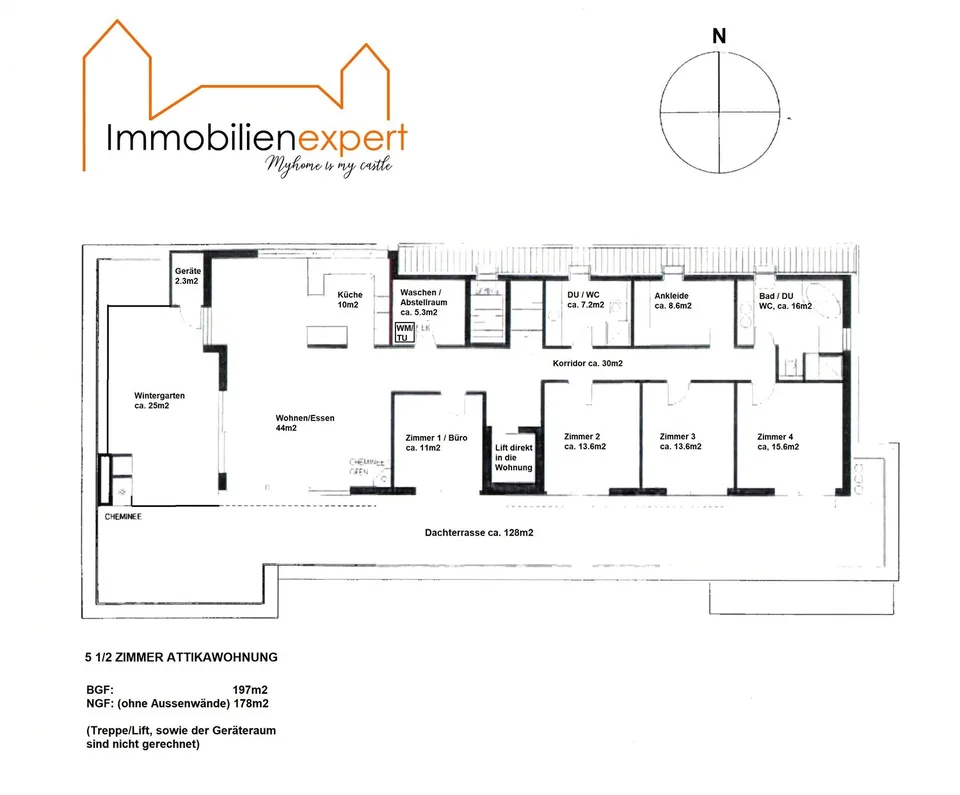 Penthouse attique 5,5 pièces 340m2, vue à 360 degrés, Rapperswil-Jona-Wagen – photo 13 sur 13