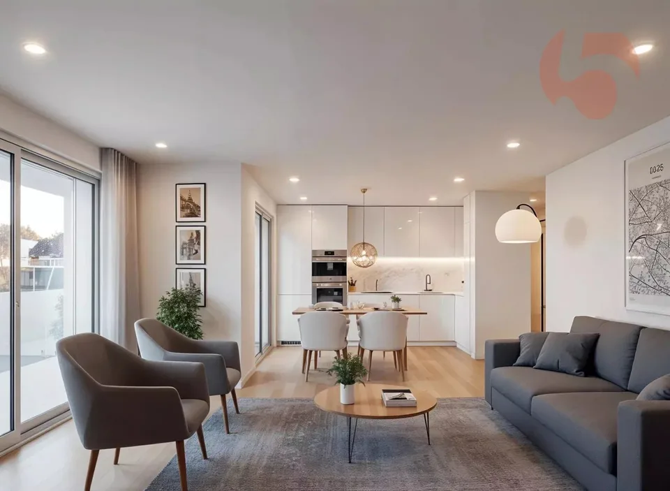 Bello appartamento al 1° piano in un edificio contemporaneo con linee essenziali!