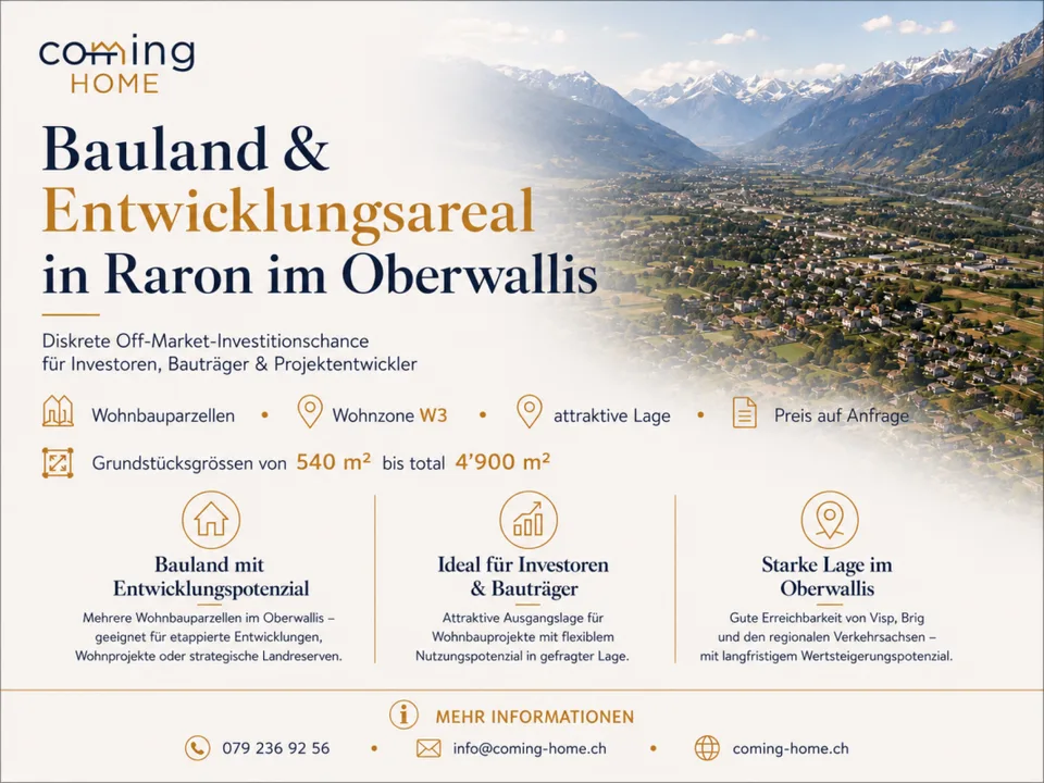 Bauland mit Entwicklungspotenzial in Raron im Oberwallis