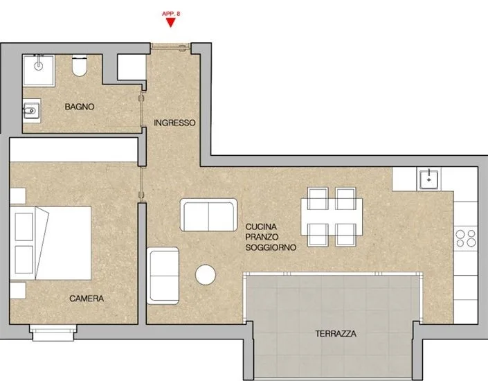 Wohnung 2.5 Zimmer in Neuer Residenz in Giubiasco