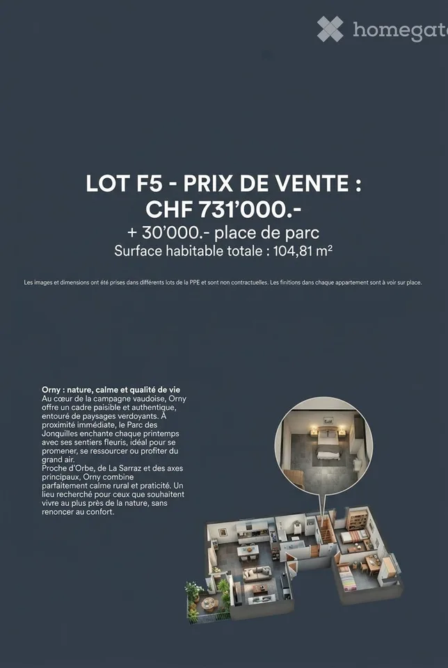 Derniers Lots - Magnifique appartement neuf de 3,5/4 pièces à Orny