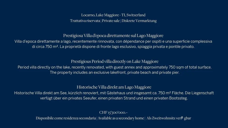 Villa off-market sul Lago Maggiore