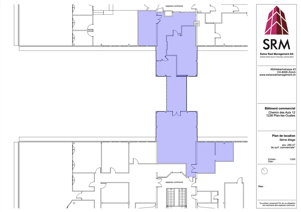 Fläche in Plan-les-Ouates – CTN 12 – 3. Etage: ca. 290 m²