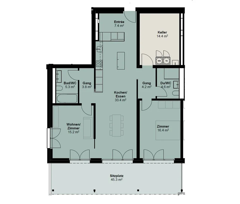 Wohnen mit Gartenfeeling - 3.5-Zimmer-Gartenwohnungen im Neubau Rehpark