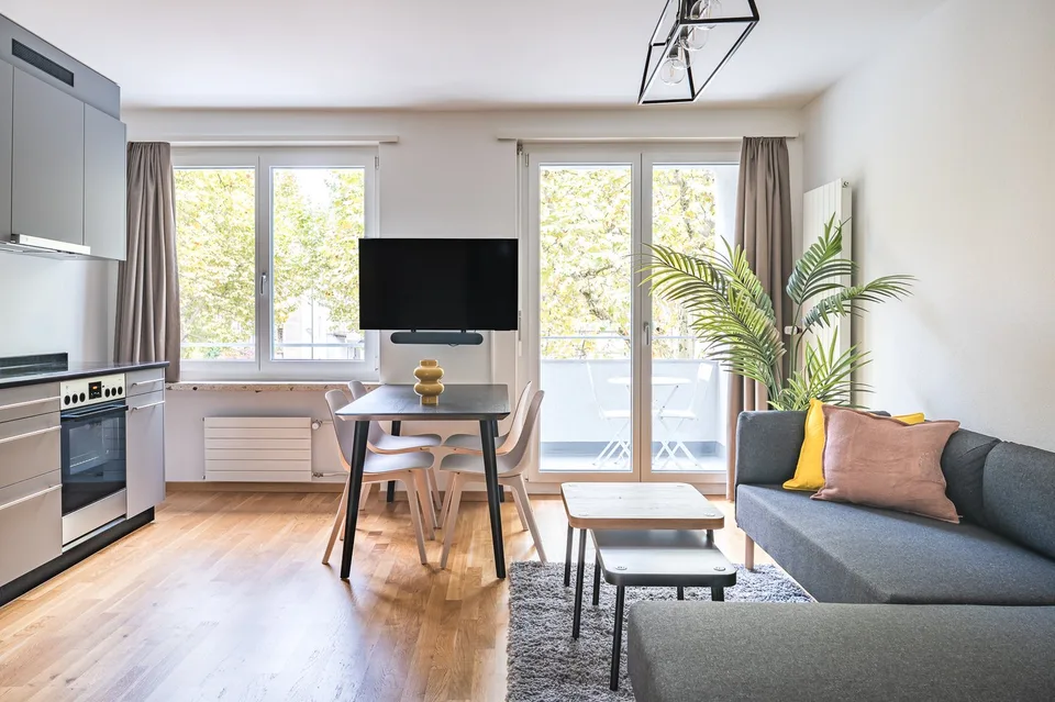 Appartement de 3,5 pièces élégant avec balcon près du parc de Kannenfeld