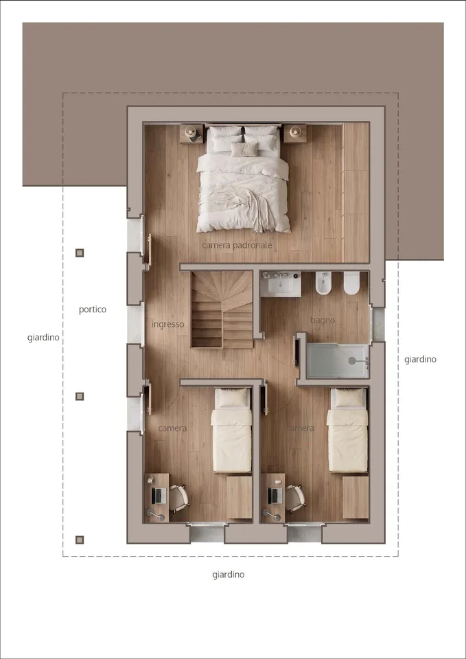 Einfamilienhaus mit Grundstück und überdachten Parkplätzen