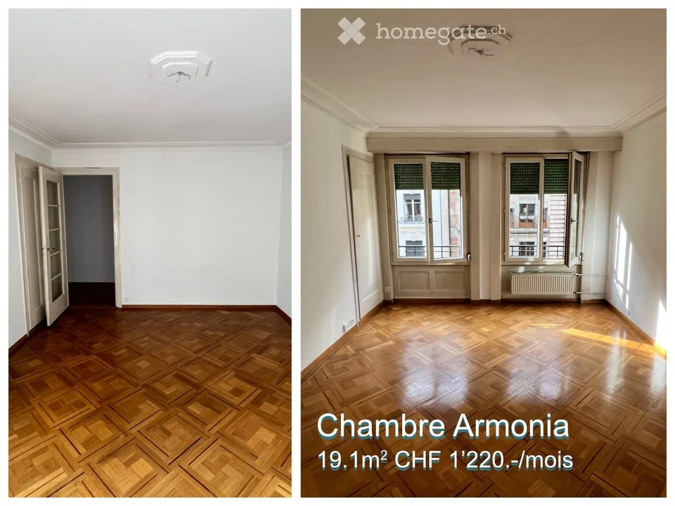2 Grandes chambres meublées en centre-ville