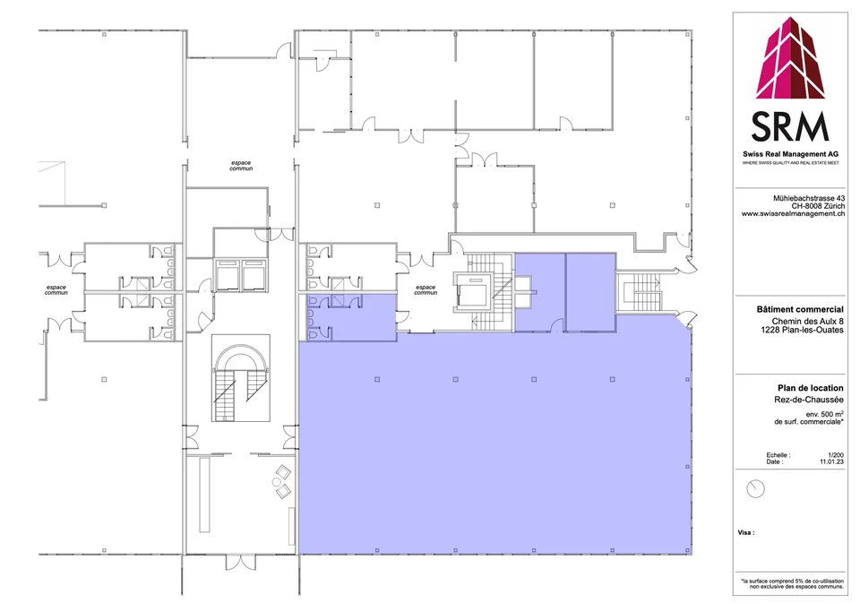 500m2 commercial du CTN 8 à Plan-les-Ouates