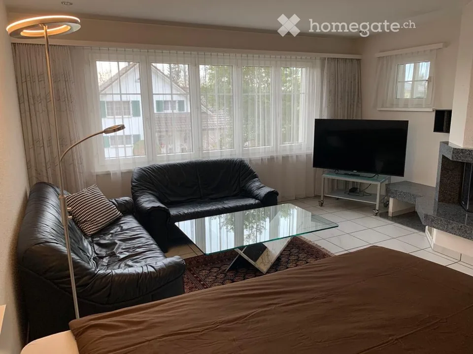 Appartement meublé 1 1/2 pièces avec espace de sièges privé. Calme avec Wi-Fi et TV !
