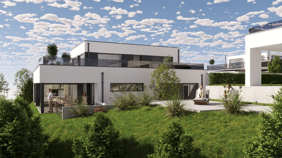 Costruzione esclusiva: casa di design Bauhaus con vista lago da sogno in posizione primaria a Tägerwilen
