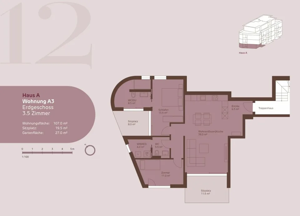 Appartement spécial de 3,5 pièces - "Mittelzelgli" à Untersiggenthal