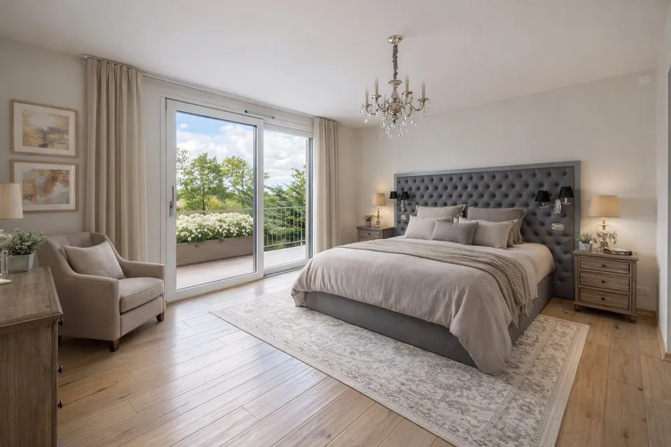 Casa con piscina e vista lago
