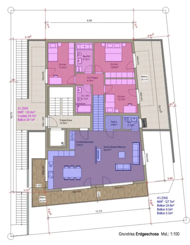 4.5 Appartamento Duplex Piano Terra-1° Piano Progetto Nuovo di Alta Classe a Zermatt - Residenza Principale – foto 11 di 12