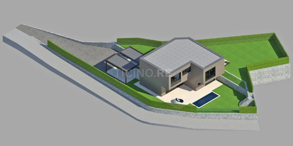 Esclusiva villa moderna da costruire a Dino – progetto approvato
