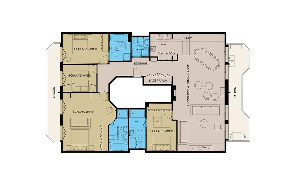 Grosse Dachzimmerwohnung in bester Lage von Zermatt