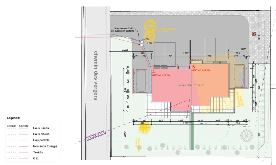 Terrain à bâtir avec permis accepté ? Deux villas contiguës