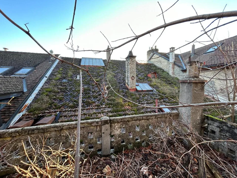 Maison de 3 niveaux plus combles avec de très beaux jardins.