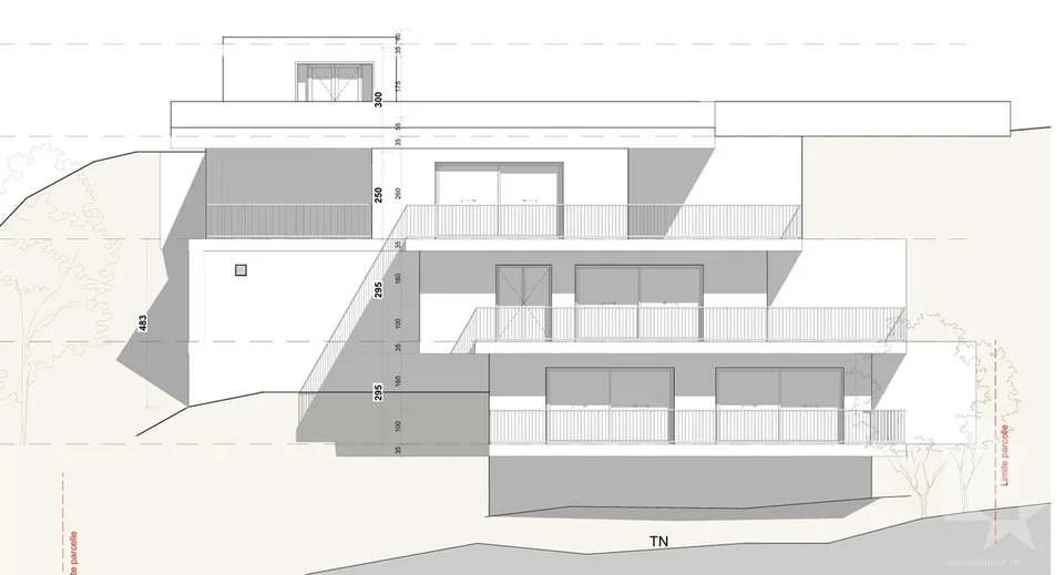 Immeuble de trois appartements avec autorisation de construire
