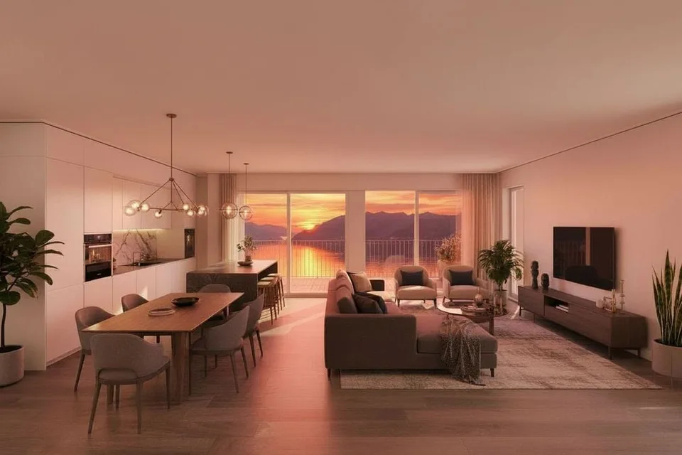 Superbe appartement neuf, grande surface, vue lac et balcon généreux