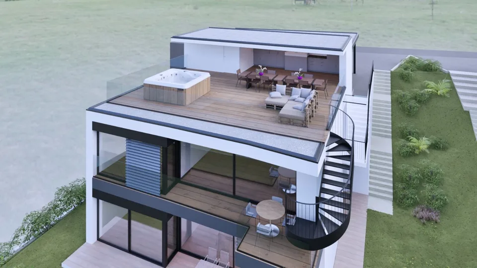 Moderno attico di 5.5 locali con terrazza panoramica a Villa Luganese