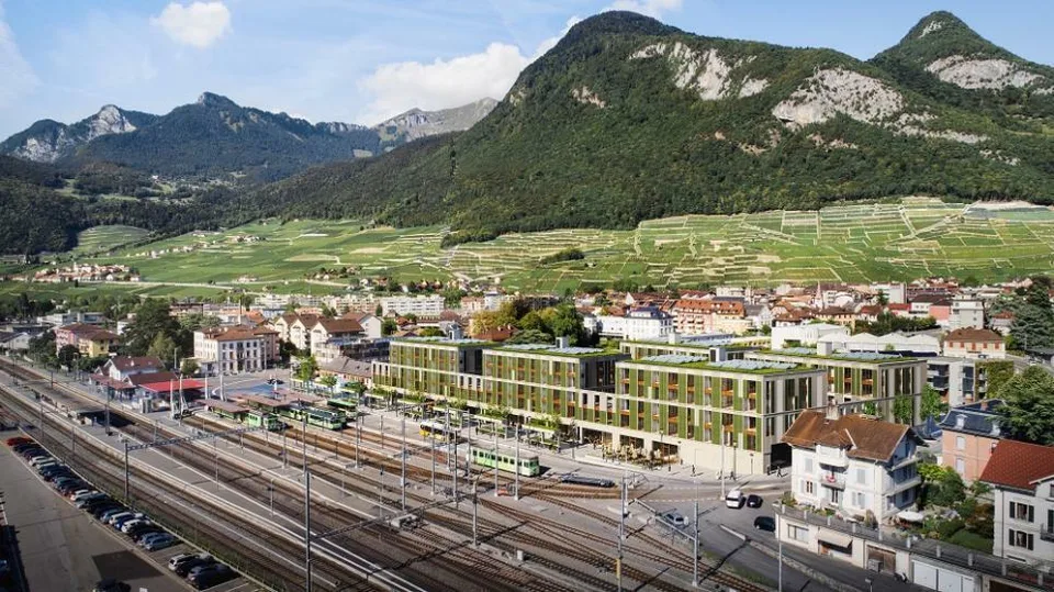 Parcheggi sotterranei di fronte alla stazione di Aigle