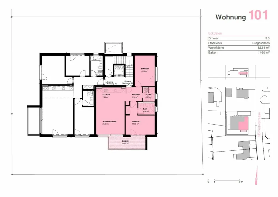 Urban leben, entspannt wohnen: moderne 3.5 Zimmer Eigentumswohnung im 1. OG