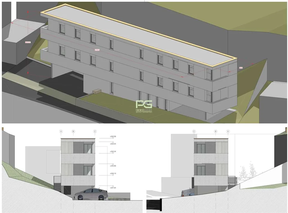 Terreno edificabile con progetto approvato per 4 moderni appartamenti