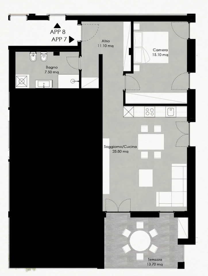 2.5 Appartamento vista lago e terrazza - Residenza Lumino Locarno Monti – foto 6 di 8