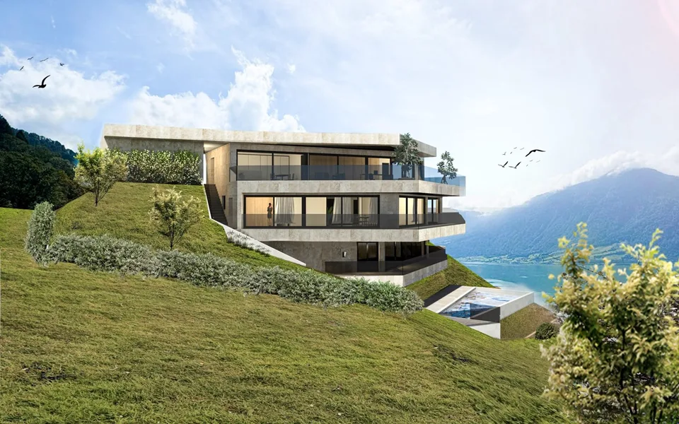 Bauland für Luxusvilla  an sensationeller Aussichtslage  mit Berg und Seesicht