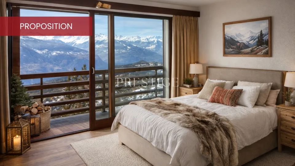 Ski in&out Duplex 3 pezzi alla Tour de Super-Crans – Vista panoramica & servizi alberghieri – foto 10 di 17