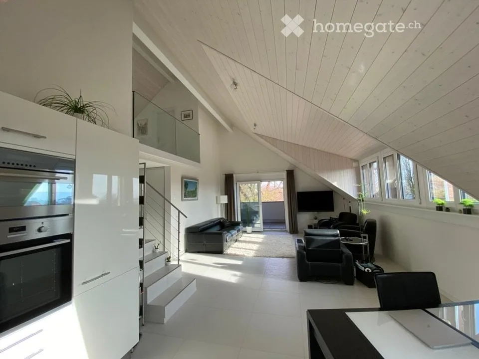Attique duplex sans vis-à-vis avec garage et place de parc