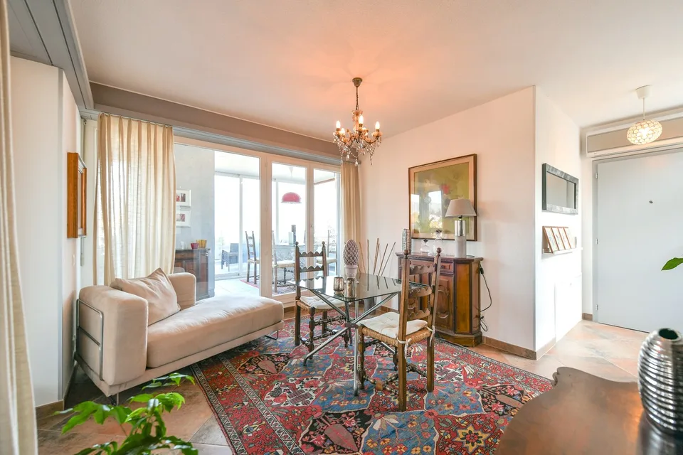 Attico esclusivo a Paradiso con vista lago a 360°, intero ultimo piano, ampia terrazza e massima privacy in contesto residenziale elegante.