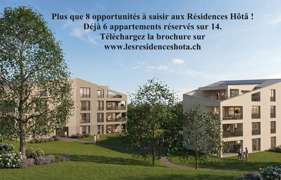 Superbes appartements de 3.5, 4.5 et 5.5 pcs à vendre en PPE dans un cadre verdoyant à Saignelégier