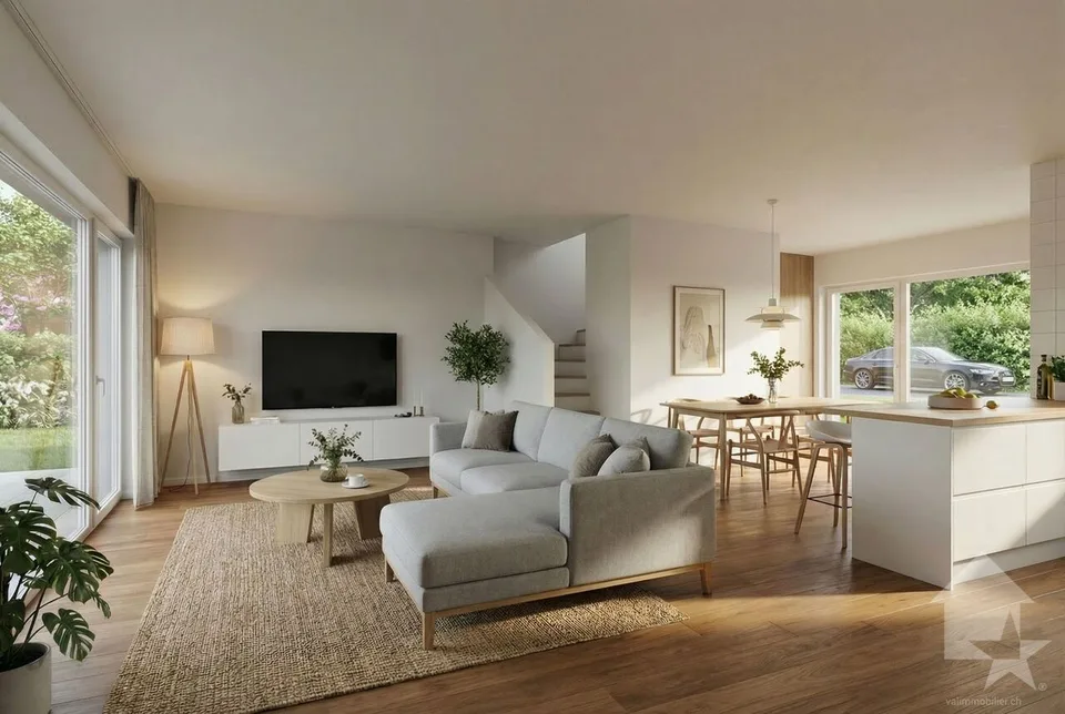 Maison contiguë moderne de 5.5 pièces dans un environnement calme