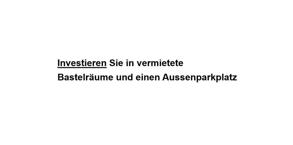 Investieren Sie in zwei vermietete Hobbyräume inkl. einem Aussenparkplatz in Aarberg (BE)