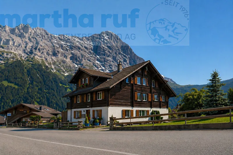 Casa di 3 famiglie sul lato soleggiato di Grindelwald, oggetto di vacanza senza restrizione di seconda residenza